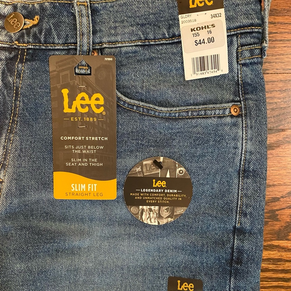 2025 ❤️AMAZING DEAL❤️ Lee Men’s Slim Fit Jeans NWT - Picture 5 of 6